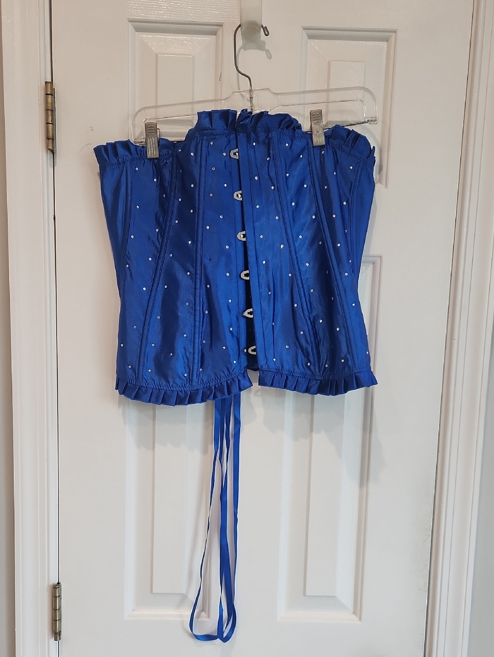 Source Unknown Royal Blue Rhinestone Corset Top